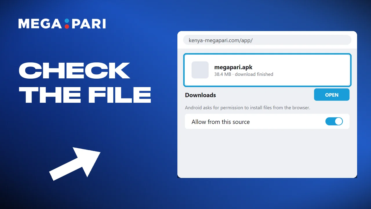 Checking that the Megapari APK arrived in full