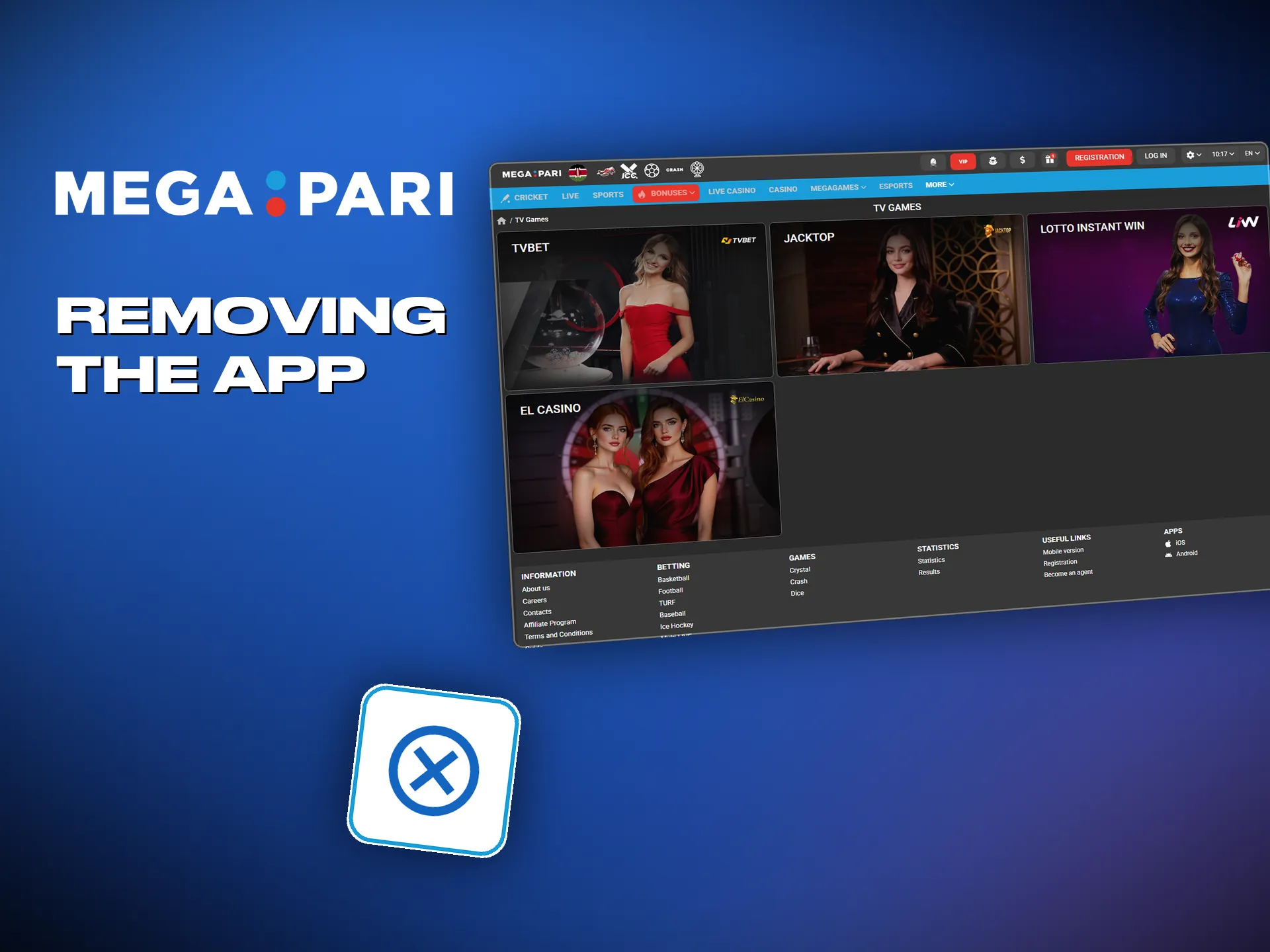 Removing the Megapari app from Android and iOS