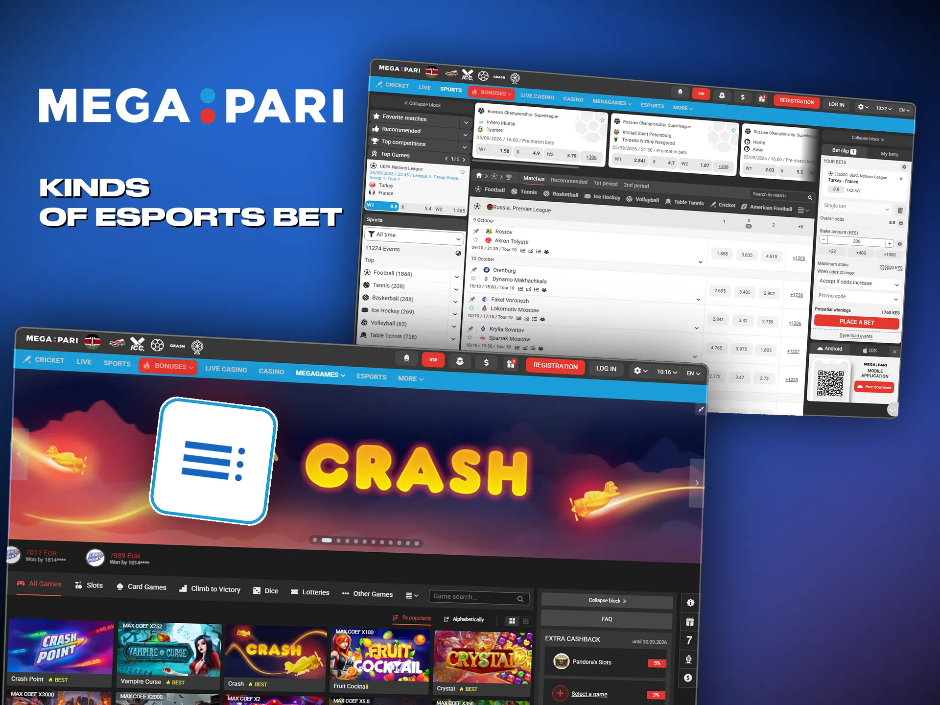 A look at the esports bet types available at Megapari