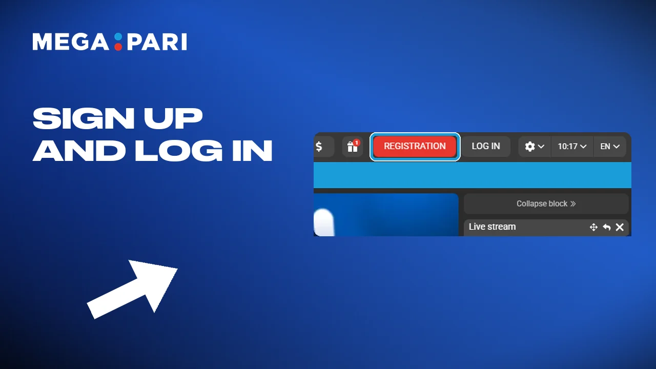Signing up from the button at the top, then logging in