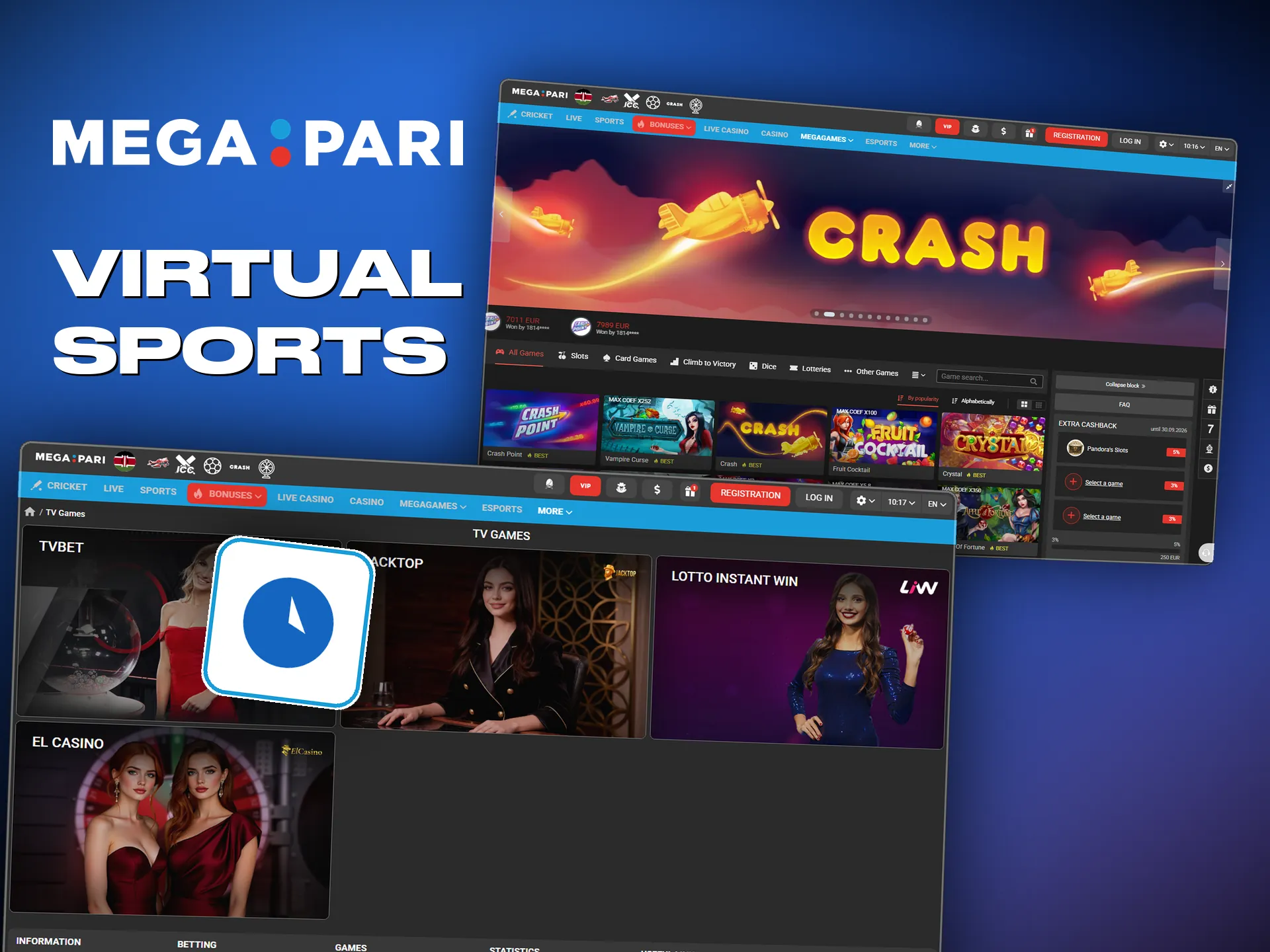 Virtual sports at Megapari run all day