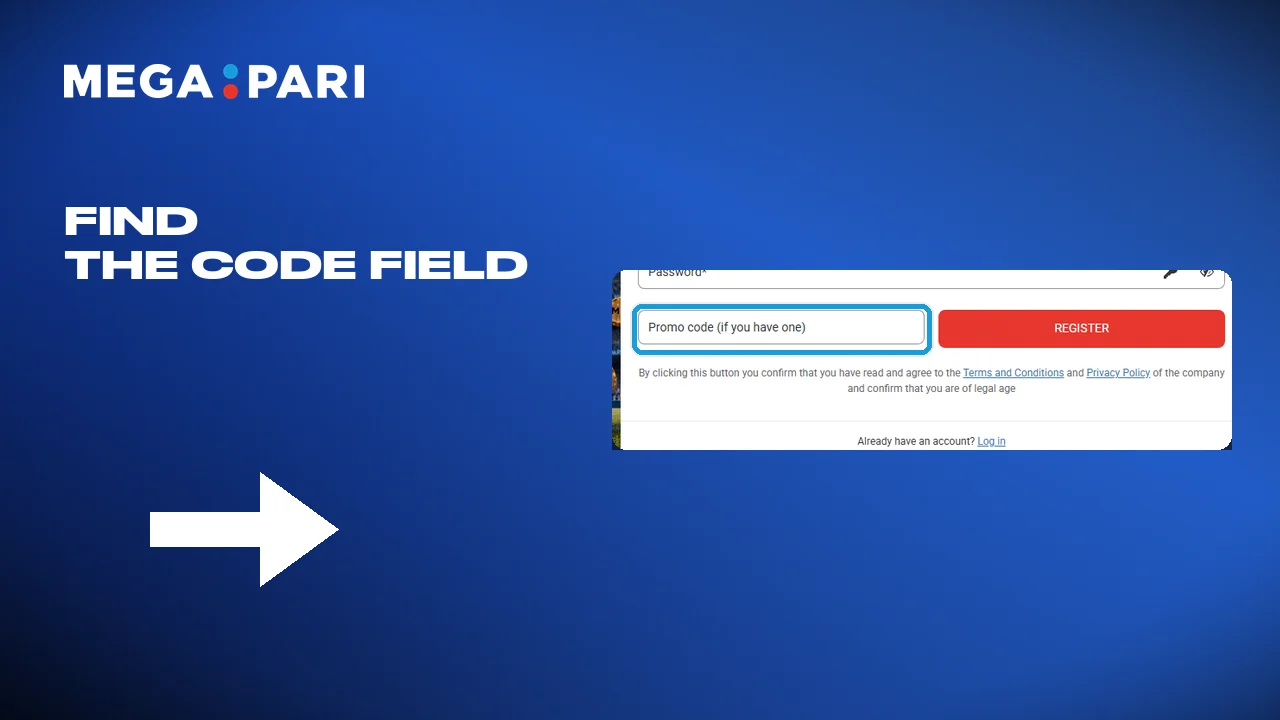 The button at the bottom opens the field for the code