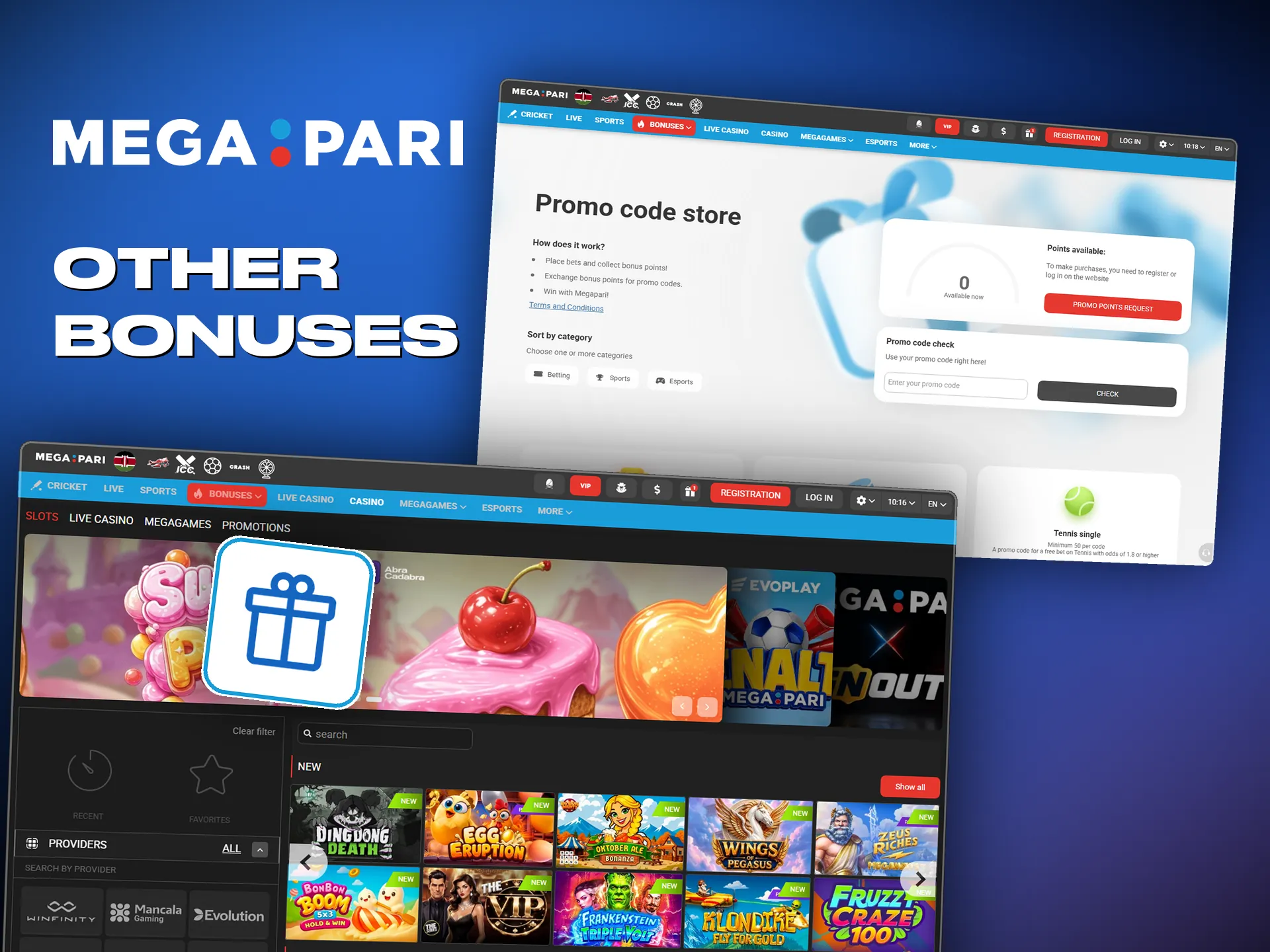 Long-standing players also get cashback and reload bonuses